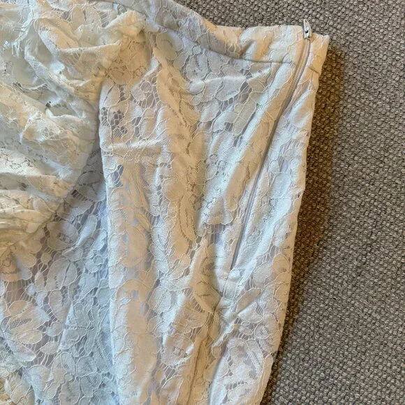 Just Bee Queen Carmella White Lace Midi Skirt - Size Large - Picture 3 of 10